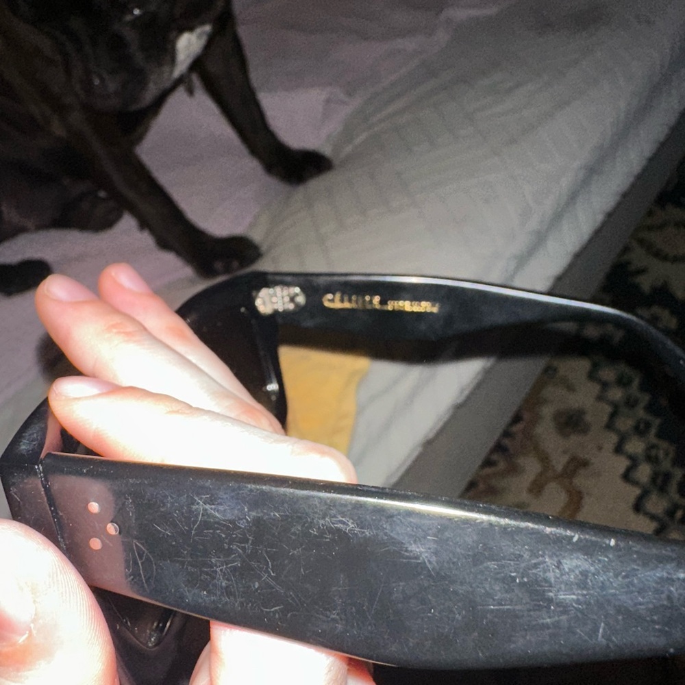 Celine Black Slim Rectangular Sunglasses - image 5